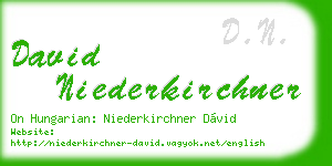 david niederkirchner business card